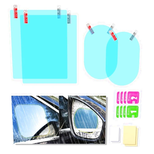 JOYCOURT 4PCS Car Rearview Mirror Film, Waterproof Film Side Mirror Rainproof Film HD Nano Coating Transparent Car Film, Safe Driving Protective Sticker Film for Most Cars Trucks Suvs