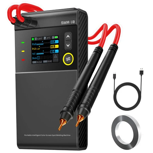 WESTOBiG Battery Spot Welder, WESTOBiG Portable Handheld Spot Welder Double Pulse 4 Combination Gears Adjustable 5000mAH Spot Welding 0.1MM-0.25MM for Iron/Stainless Steel/Nickel Strip /18650 Battery Pack