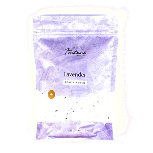 FONTANA CANDLE CO. Fontana Candle Co - Epsom Salt Bath Soak | Lavender 24 oz | Essential Oil and Soothing Coconut Oil | Natural Magnesium Flakes Scented Bath Salts