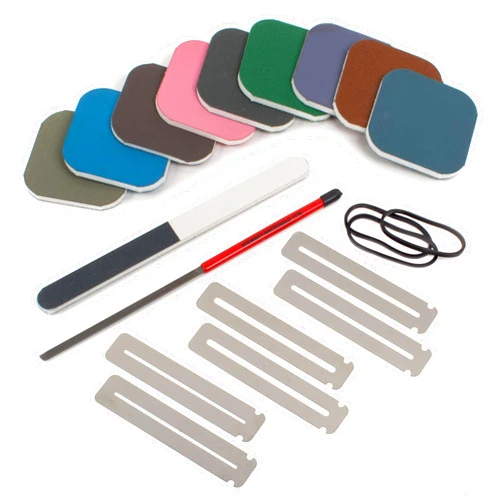 StewMac Rough Fret Smooth + Shine Set, Guitar Fret End Dressing And Polishing Kit, Polish Scratches in Finish and Pickguard (5087)