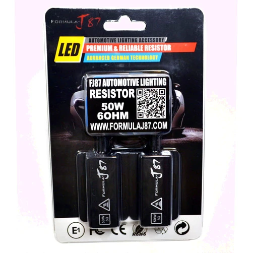 Formula-J87 Load Equalizer Resistor 50W 6 Ohm LED Car Turn Signal Light Bulb Hyperflash Stop Fix (Pack of 2), Black, FJ87LoadRB