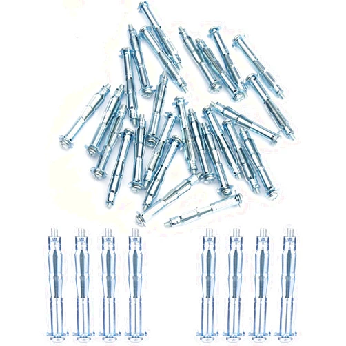 Paick Heavy Duty Hollow Wall Anchors, Paick Zinc Plated Steel Molly Bolt Screws Set for Drywall, Plaster and Tile (30pcs M5x65)