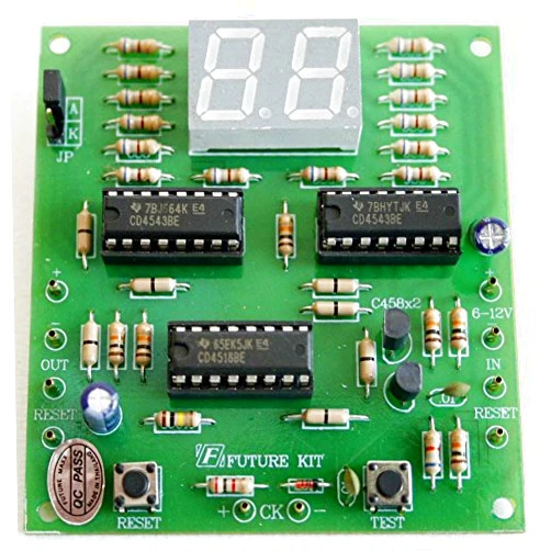 Thaikits Digital Counter Circuit 2 Digit LED 7 Segments Display [Assembled Kit]