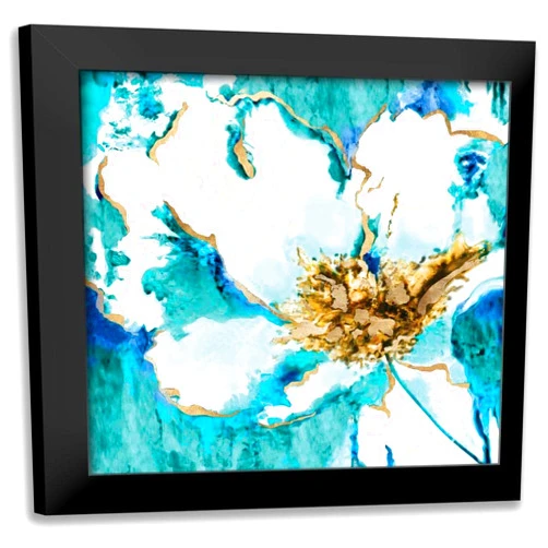 ArtDirect - Watts, Eva 15x15 Black Modern Framed Art Print Titled: Flower Burst