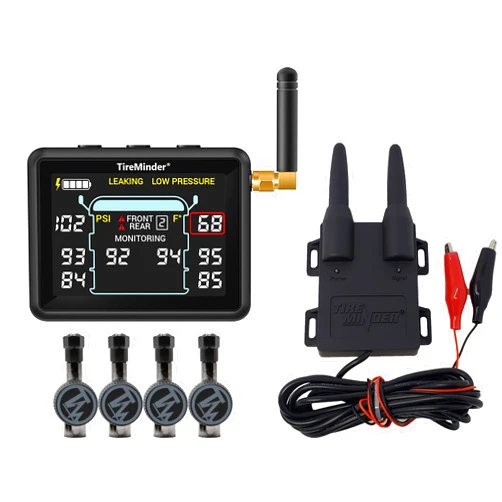 TireMinder i10 RV TPMS with 4 Flow Through Transmitters, Black