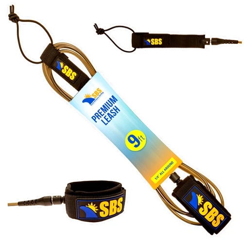 Santa Barbara Surfing SBS 9ft Surf Leash for Longboard & Paddleboard