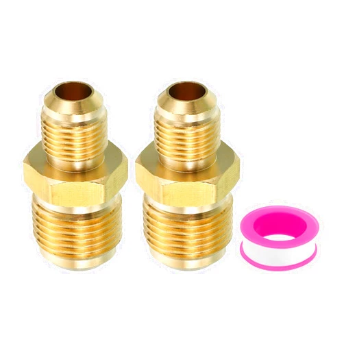 PATIKIL 3/8 Inch Male Flare x 5/8 Inch Male Flare Connector, SAE 45 Degree Flare Brass Adapter Reducing Union Tube Coupler Flare Pipe Fitting for Air Gas Line Refrigeration HVAC