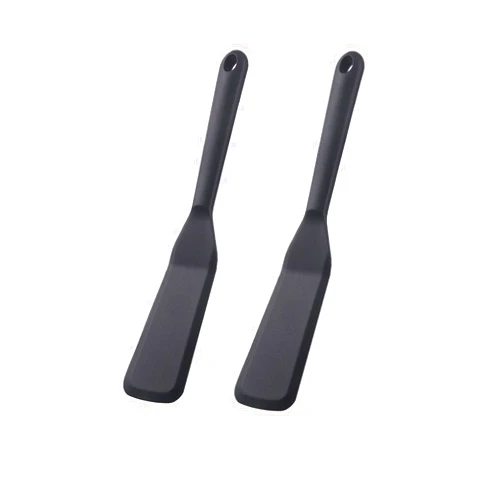 GZXTSKY Silicone Spatula Turner，Spatulas for Nonstick Cookware，Thin Pancake Spatula and Cookie Spatula，Heat Resistant Small Spatula，Mini Spatula (Black+Black)