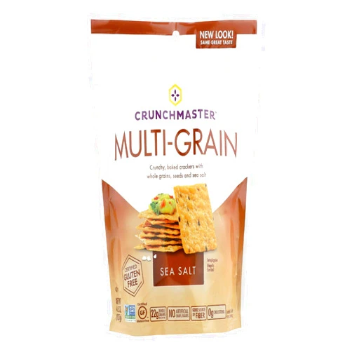 Crunchmaster Multi-Grain Crackers Gluten Free Non GMO, Sea Salt, 4.5 oz (1 Pack)- The Perfect Healthy Snack Cracker