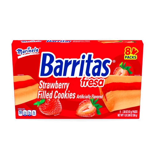 Marinela Barritas Fresa Filled Cookies, 8 packs, 18.88 oz