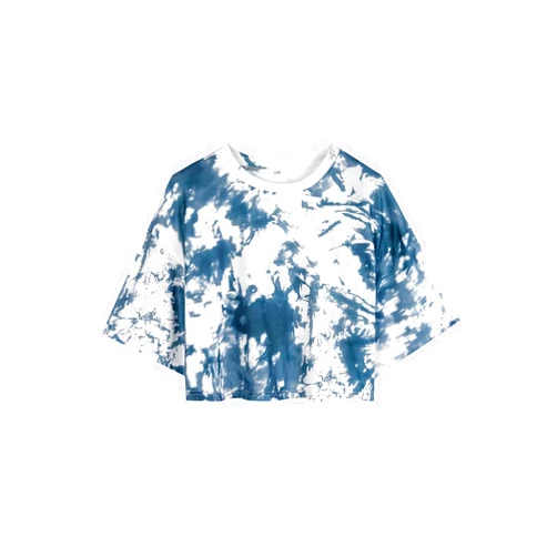 SOFIA'S CHOICE Women's Short Sleeve Tie Dye Crop Top Round Neck Summer Casual Tee