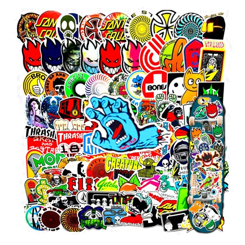 SDHM99 150 PCS Skateboard Stickers, Brand of Skateboard, Suupperenne, Vaamm, Samta Crunn Stickers for Suitcase Skateboard Trunk Laptop Computer Water Bottles. (150 PCS)