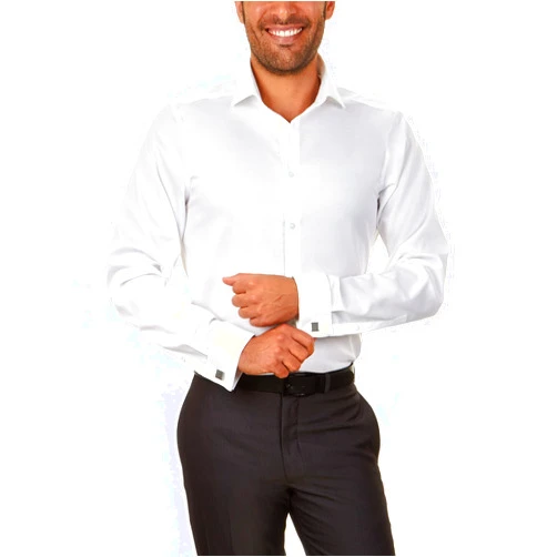 Calvin Klein Men's Non Iron Regular Fit Herringbone French Cuff Dress Shirt
