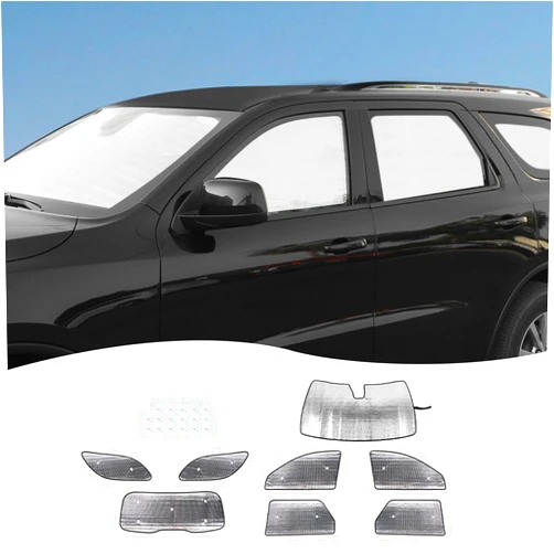 Hoolcar Windshield Sunshade Front & Side & Rear Window Sun Shade Sunscreen Heat Insulation Sun Visor Sun Reflector Fit for Dodge Durango 2011-2024, 8PCs, Exterior Accessories