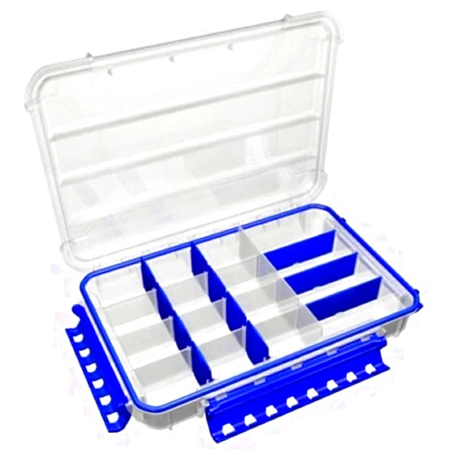 Flambeau WP5005 Ultimate Waterproof Tuff Tainer® - 20 Compartments (Includes (15) Zerust® Dividers), Blue,Transparent white