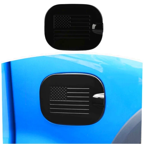 RT-TCZ for Silverado Gas Cap Door Cover for Chevy Silverado for GMC Sierra 2019 2020 2021 2022 Up Black American Flag Exterior Accessories