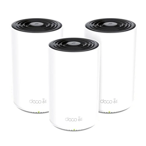 TP-Link Deco AXE5400 Tri-Band WiFi 6E Mesh System – Wi-Fi up to 7200 Sq.Ft, Engadget Rated Best Mesh For Most People, Replaces WiFi Router and Extender, AI-Driven Mesh New 6GHz Band, 3-Pack(Deco XE75)