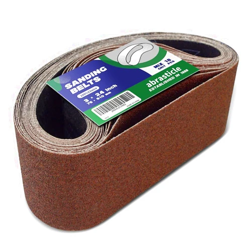 Abrasticle 18 Pcs 3 x 24 Inch Assorted Aluminum Oxide Sanding Belt - 60/80/120/150/240/400 Grit