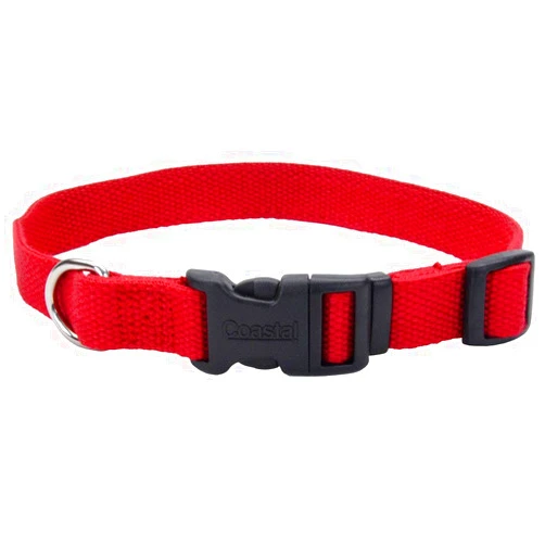 Coastal Pet - New Earth Soy - Adjustable Dog Collar, Cranberry, 3/4