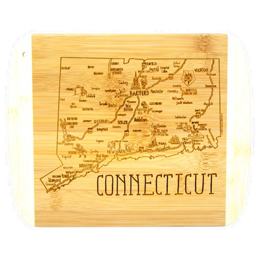 Totally Bamboo A Slice of Life Connecticut State Serving and Cutting Board, 11