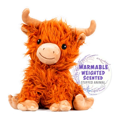 1i4 Group Warm Pals - Highland Cow - Cozy Lavender Scented Plush Toys - Stuffed Animal - Coolable Bedtime Comfort Plushie