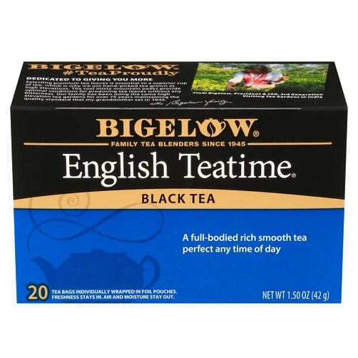 Bigelow English Teatime Black Tea Bags, 20 Count Box (Pack of 2)