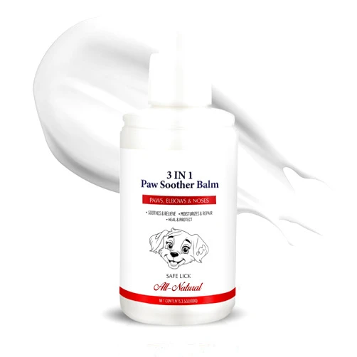 PUMBLER Dog Paw Pad Balm - 3-in-1 Lick Safe Soother & Moisturizer& Lotion for Dog Paws Nose, Elbow, Snout - Natural, Quick-Drying, Non-Sticky - All-Weather Cat Paw Balm Cream- 3.5 Oz/100Gram