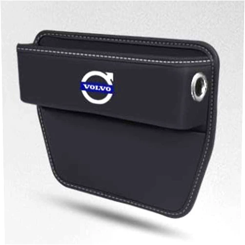 SXTYXCLGS Car Seat Storage Box, Leather Car Seat Gap Filler Organizer for Volvo XC40 XC60 XC90 V90 V60 S90 S60, for car Storage of Cell Phones, Sunglasses, Keys, Cards, black