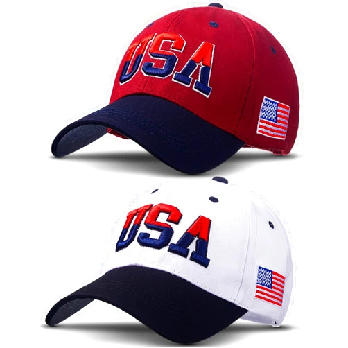 Coume 2 Pieces Patriotic Baseball Cap Adjustable Cotton Dad Hat USA Embroidered American Flag Cap for Men Women