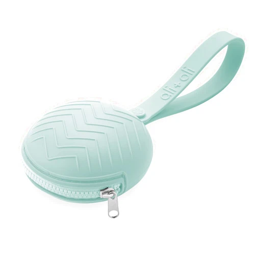 Ali+Oli Silicone Pacifier Holder Case (Mint) BPA-Free Newborn Pacifier Holder, Travel Baby Pacifiers Silicone Pouch, Silicone Pacifier Storage Case, 3 by 1.6 Inches