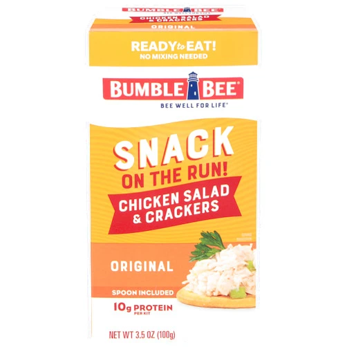Bumble Bee Snack on the Run Chicken Salad with Crackers Kit, 3.5 oz - Ready to Eat, Spoon Included - Shelf Stable & Convenient Protein Snack