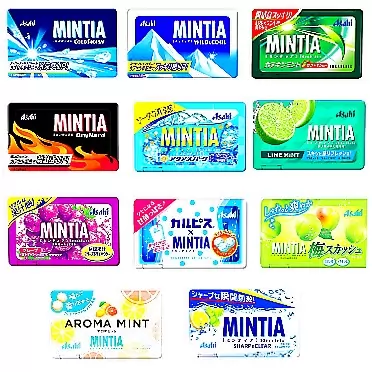 Ninjapo Mintia Assortment 0.2oz 11Types Japanese Tablet Candy Asahi Group Foods Ninjapo