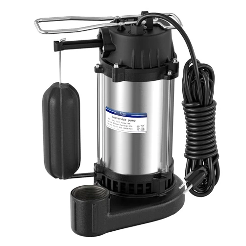 JUWO 1/3 HP Sump Pump Submersible, 4000 GPH Automatic Sump Pump with Vertical Float Switch for Basement, Stainless Steel Submersible Water Pump, NPT 1-1/2