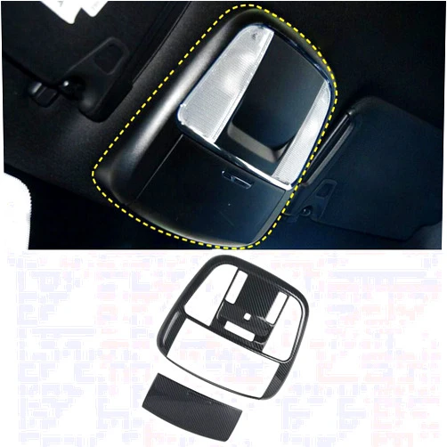 NINTE Carbon Fiber Car Roof Reading Light Lamp Frame Trim Fit for 2011-2021 Dodge Charger /2015-2021 Chrysler 300 ABS Cover Trim Kit