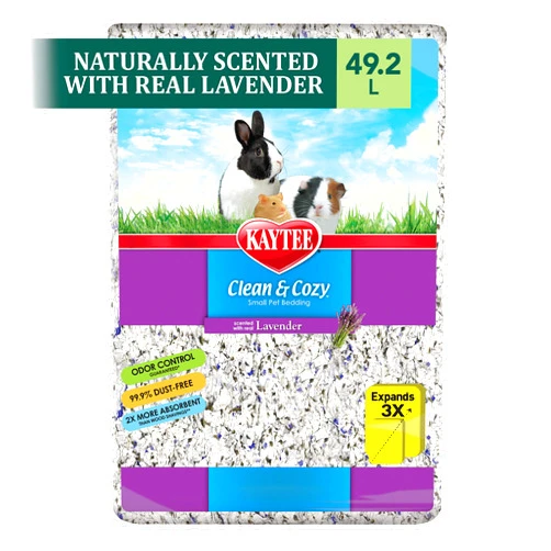Kaytee Clean & Cozy Lavender Bedding For Pet Guinea Pigs, Rabbits, Hamsters, Gerbils, and Chinchillas, 49.2 Liters