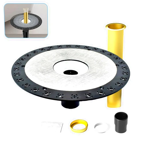 Gertrdti Freestanding Tub Drain Rough-in Kit, 12 Inch Large Base Freestanding Bathtub Drain Installation Kits, Free Standing Tub Drain Kit, Include Brass Tail Pipe and ABS Pipes