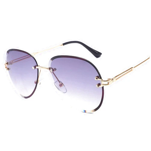AWSX Rimless Sunglasses Women Uv400 Aviation Ladies Sunglasses Glasses