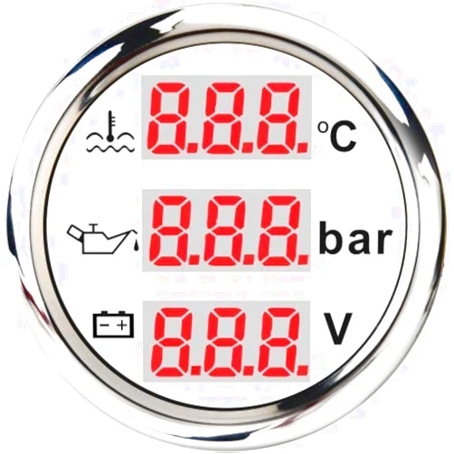 ELING 3-in-1 Multi-Functional Voltmeter Oil Pressure Water Temp Gauge 9-32V for Car Motorcycle Tractor Truck 2