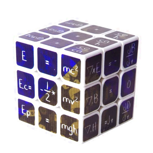 XHMQBER Speed Cube 3x3 Math Formula Magic Cube Puzzles,Creative Educational Toys for Kids Students Adults (White