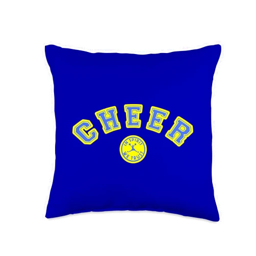 Cheerleading Moms Inc Mom Coach Spirit in Cheer We Trust Cheerleading Team Throw Pillow, 16x16, Multicolor