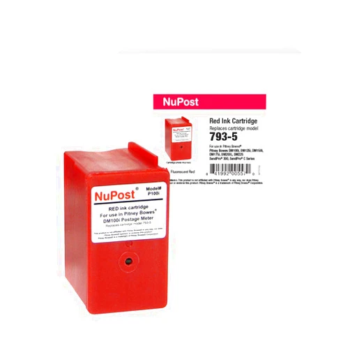 V7 NuPost Postage Meter Ink Cartridge Replacement for Pitney Bowes 793-5 | Red