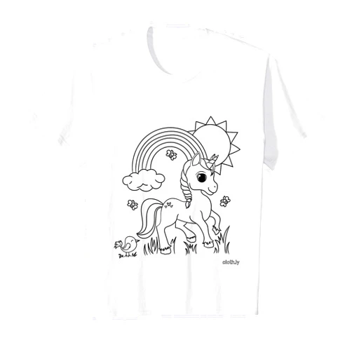 Coloring Shirts for Kids by cloth.ly Kids Unicorn Painting T-Shirt