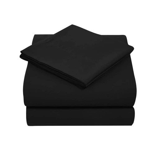 Aspire Linen True Luxury Pure Heavy Rich Combed Cotton 4-Piece Bed Sheets Set Queen Size Fits mattresses Upto 16-20” deep Pocket – Sateen Weave (Solid, Black)