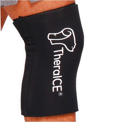 TheraICE Knee Ice Pack Wrap Compression Sleeve for Injuries, Reusable Gel Cold Packs Brace Also for Elbow, Ankle & Calf - Flexible Cold Wrap Recovery for Meniscus, ACL, MCL Pain Relief (M)