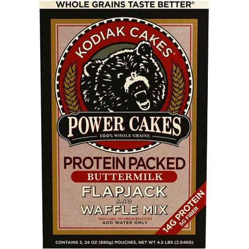 Kodiak Cakes Power Cakes: Flapjack and Waffle Mix Whole Grain Buttermilk Net Wt. 4.5 lbs (Three 24 Ounce Pouches) 1.5 Pound (Pack of 3)