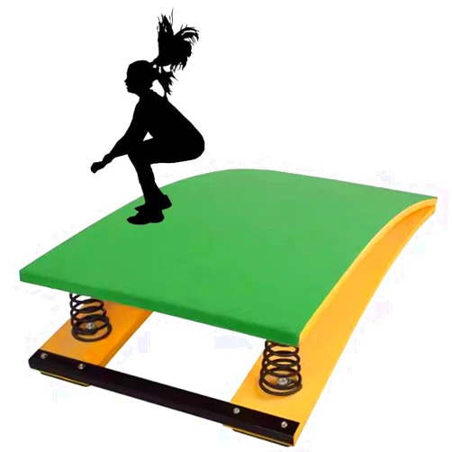 GAJUAN Big Kids Junior Gymnastics Springboard for Vault, Spring Boards Gymnastics, Heavy Duty Pro Curved Spring Board with Steel Spring & Jump Pad, Anti-Skid Springboard, Thick Spring, Durable
