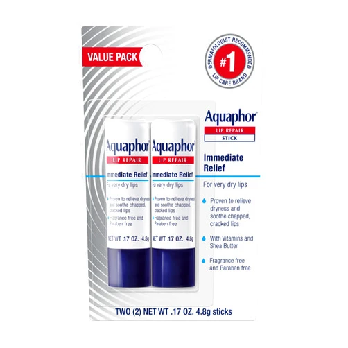 Aquaphor Lip Repair Stick, Lip Protectant, Moisturizing Lip Balm Multipack, 0.17 Oz, 2 Pack