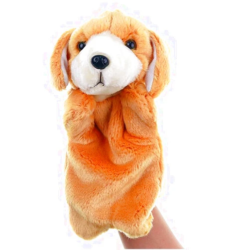 ZUXUCUVU Plush Puppets Dog Puppy Stuffed Animal Toys for Imaginative Pretend Play Storytelling (Brown)