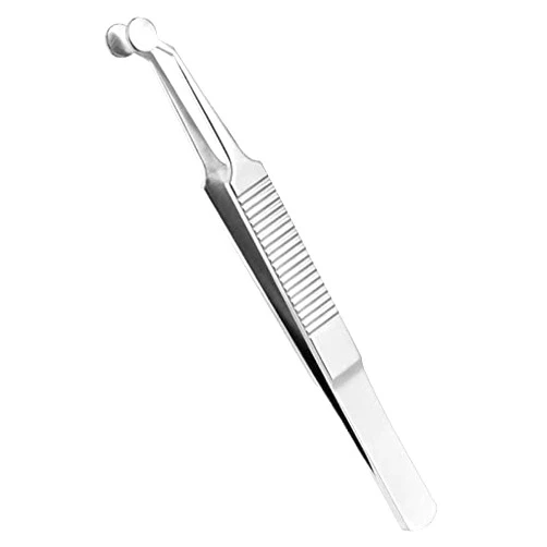 Generic Premium Stainless Steel Arita Tauber Meibomian Gland Expressor Forceps Eyelid Massage Tweezers-Round Tip