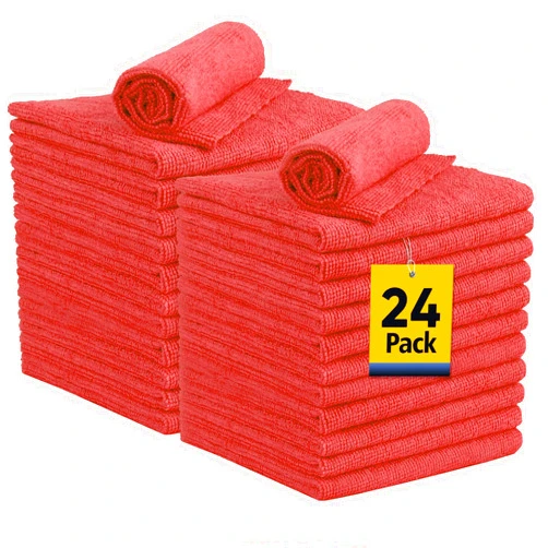 UNIMADE Shop Towels, 24 Pack Commercial Grade Shops Rags Microfiber Towel for Cars Cleaning Rag Bulk Clean Cloth for Automotive Bar Mechanic Restaurant Garage Housekeeping, 11.5